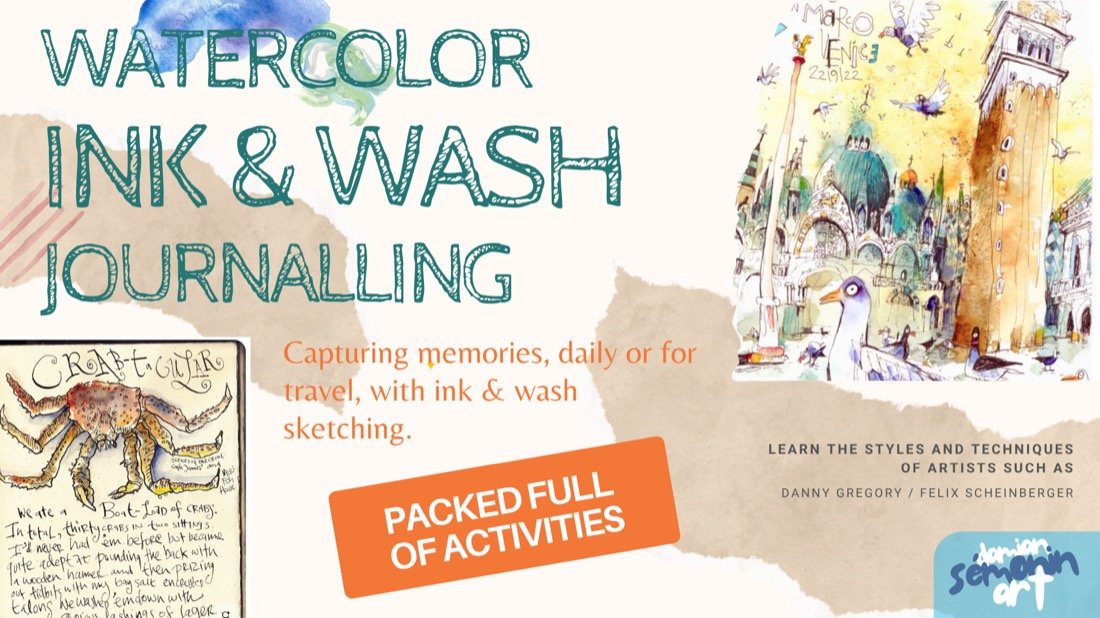 Watercolour Ink & Wash Journalling